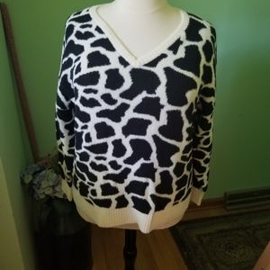 Loft Plus Size Giraffe Print Sweater